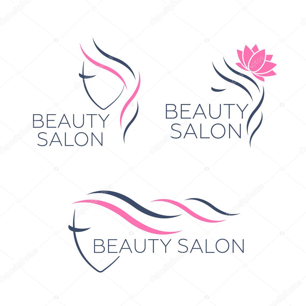 Vector logo template for hair salon. Logo hair vector