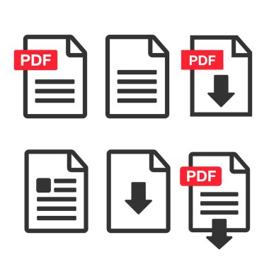PDF dosya indirme simgesi. Belge metni, sembol web biçimi bilgisi
