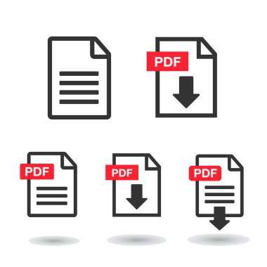 PDF dosya simgesi. pdf simge yükleme vektörü
