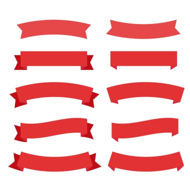 Düz vektör şeritleri izole edilmiş. Kurdeleler