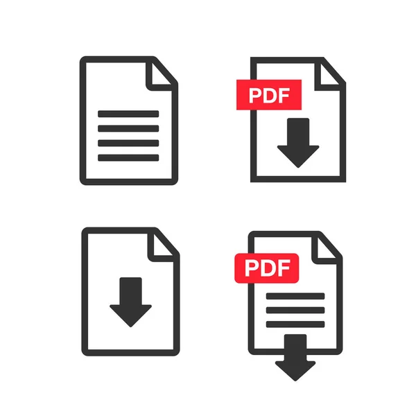 Icono Descarga Archivos Pdf Subir Vector Icono — Vector de stock