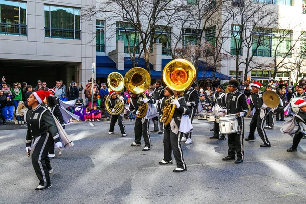 Faixa de Marcha em Harrisburg Holiday Parade — Fotografia de Stock