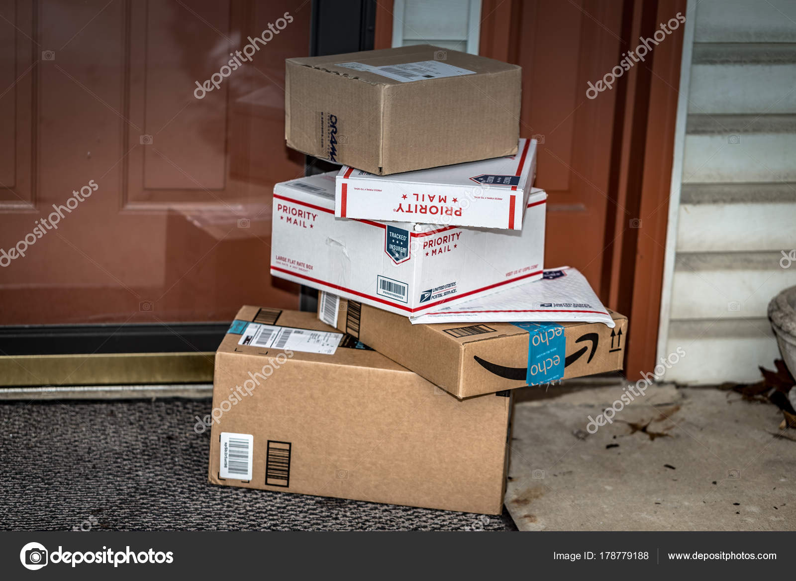 Amazon and USPS Packages Stock Editorial Photo © 178779188