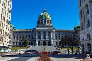 Harrisburg, Pa, Amerika Birleşik Devletleri - 22 Mart 2018: Geçerli Pennsylvania State Capitol binasının Harrisburg içinde.