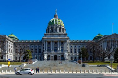 Harrisburg, Pa, Amerika Birleşik Devletleri - 22 Mart 2018: Geçerli Pennsylvania State Capitol binasının Harrisburg içinde.