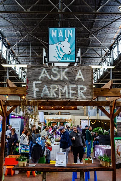 Fråga en bonde tecken — Stockfoto