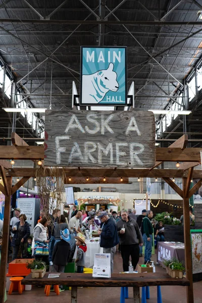 Fråga en bonde tecken — Stockfoto