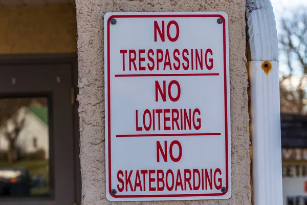 No Trespassing, Loitering Skateboarding — 스톡 사진