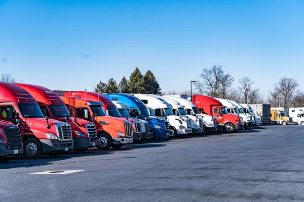 Middletown Usa February 2020 Line Trucks Parked Truck Stop Middletown Stock Picture