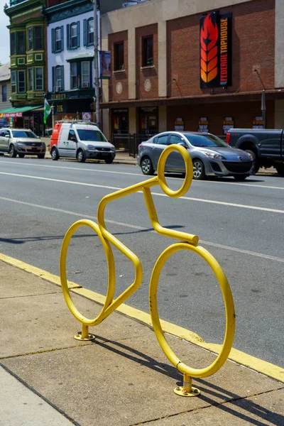 Harrisburg Usa May 2020 Bicycle Rack Located Second Street Downtown Stock Photo