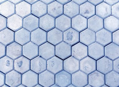 Mavi pedastrian geçit yakın çekim. 