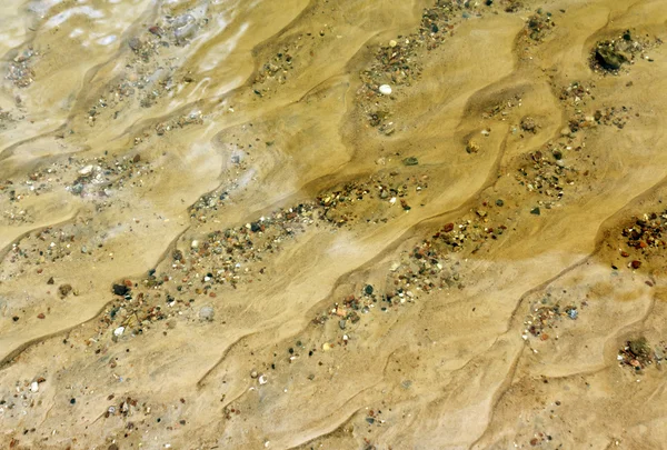 Transparentes Flusswasser und sandiges Ufer. — Stockfoto