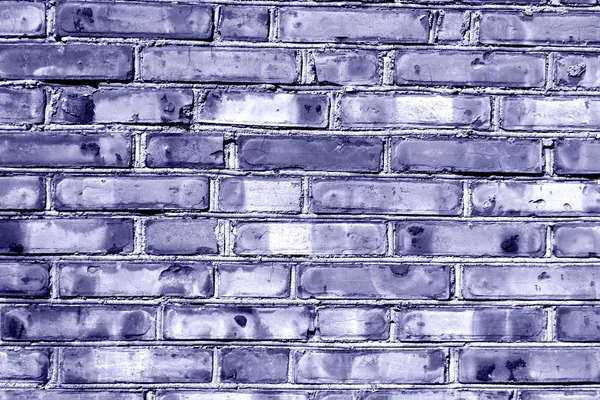 Grungy blue toned brick house wall. — Stock Photo, Image