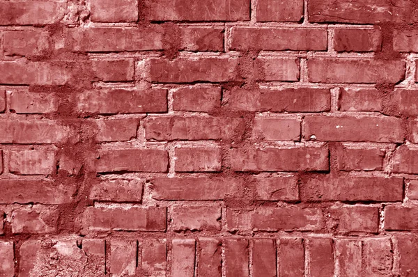 Tekstura ściana nieczysty czerwonej cegły stonowanych. — Zdjęcie stockowe