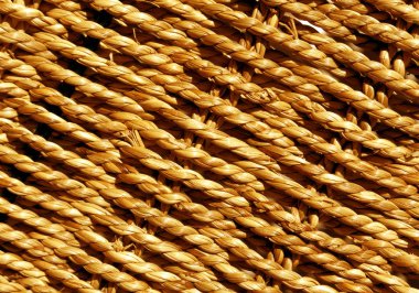 Turuncu hasır sepet örgülü doku.