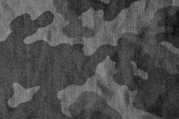 Textura de pano padrão de camuflagem em preto e branco — Fotografia de Stock