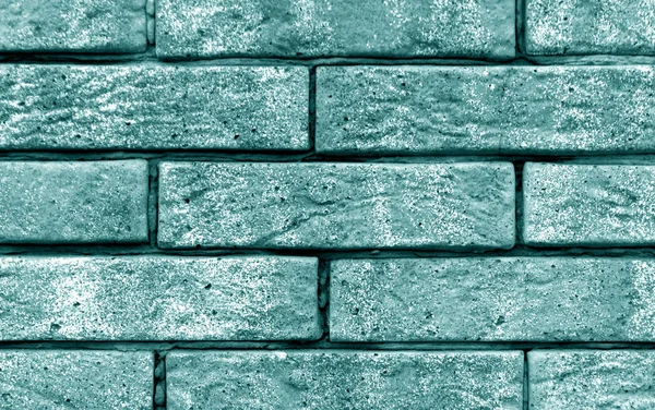 Cyan color brick wall texture. — Stock Photo, Image