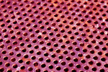 Delikli paslı metal yüzey yıpranmış ve etkisi bulanıklık