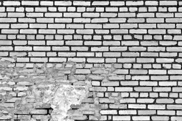 오래 된 흑백 풍 화 벽돌 벽 텍스처. — 스톡 사진