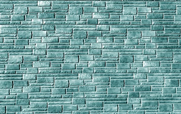 Cyan color ladrillo estilizado patrón de pared . — Foto de Stock