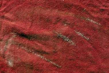 Kirli kırmızı bez doku. 