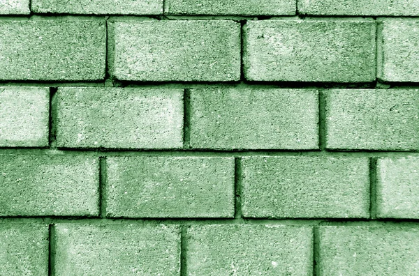 Green color brick wall pattern. — Stock Photo, Image