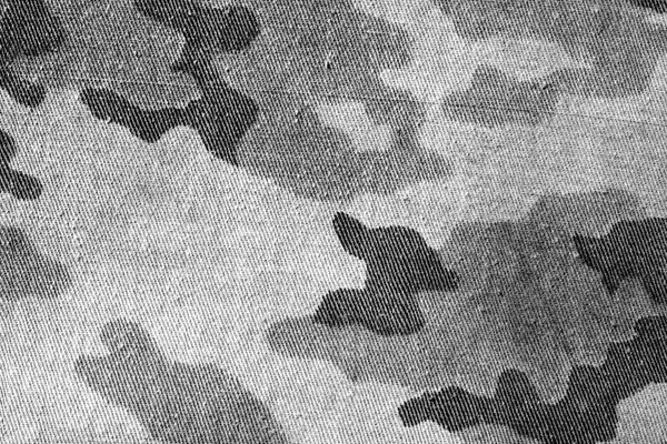 Vuile zwarte en witte oude camouflage uniform patroon. — Stockfoto
