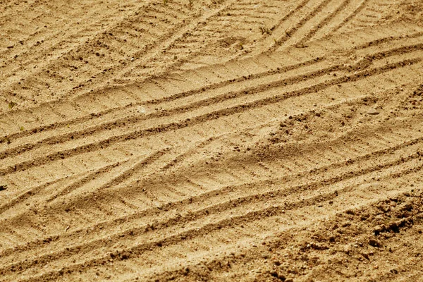 모래도 타이어 트랙. — 스톡 사진