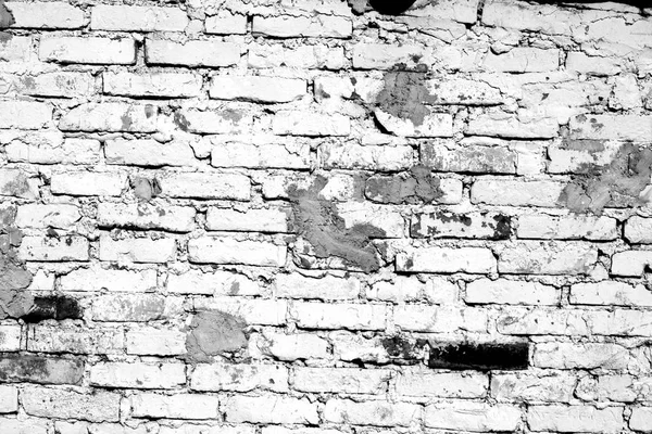 Grunge cihlové zdi textury v černé a bílé. — Stock fotografie