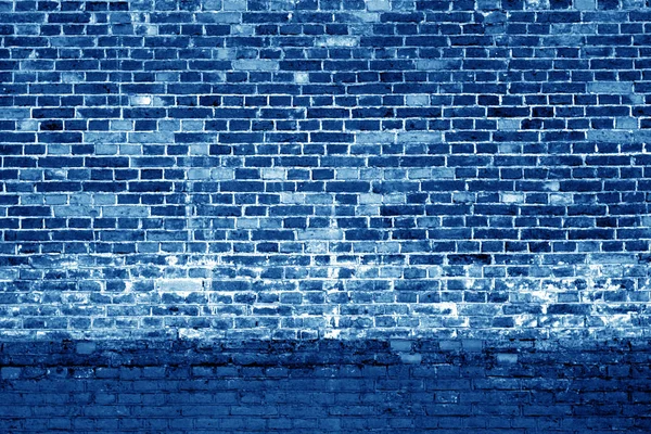 Weathered brick wall background in navy blue tone. — Stock Photo, Image