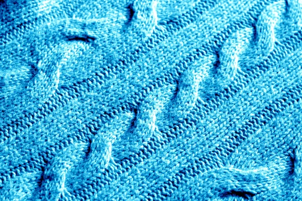 Modèle de tricot en couleur cyan . — Photo