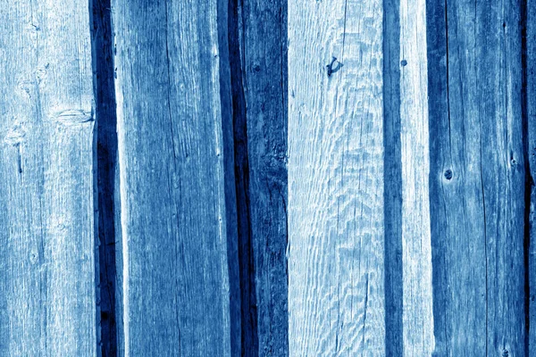 Oude houten hek patroon in Marine blauw. — Stockfoto