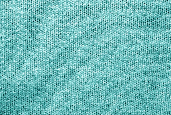 Color knitting pattern in cyan color. — Stock Photo, Image