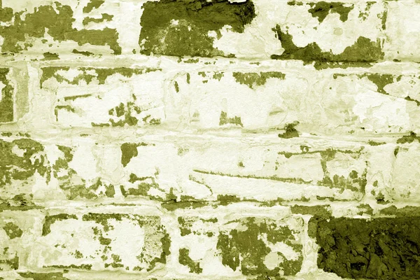 Stará, mizerná struktura cihlové zdi ve žlutém tónu. — Stock fotografie