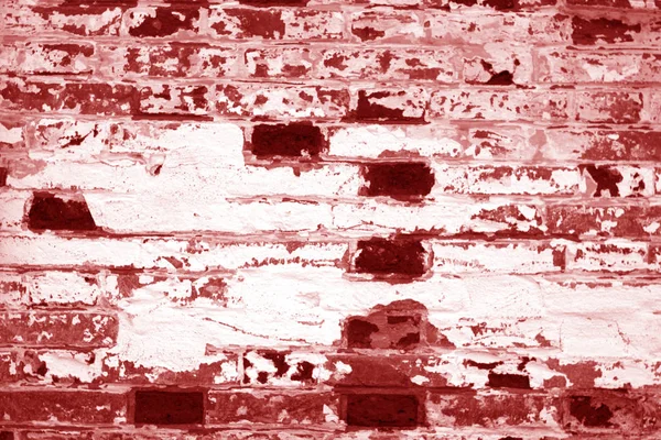 Régi szutykos téglafal textúra piros hangon. — Stock Fotó