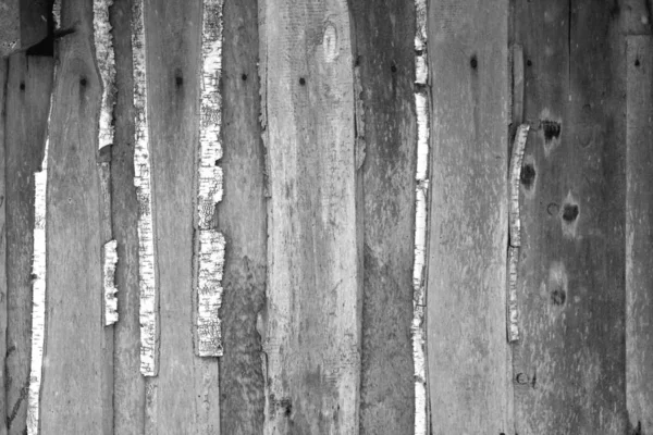 Muro de madera descortada de tableros de madera teñidos en blanco y negro.. —  Fotos de Stock