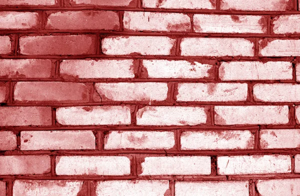 Textura de pared de ladrillo grueso viejo en tono rojo . —  Fotos de Stock