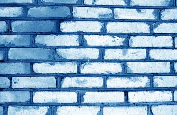 Old Grungy Brick Wall Texture Navy Blue Tone Abstract Architectural — Stock Photo, Image