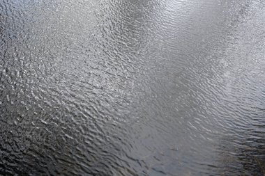 Yukarıdan göl suyunda dalgalar. Doğal arkaplan ve doku                                                      