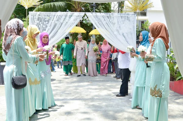 Куала Лумпур Малайзия Марта 2014 Малайская Свадьба Молодая Малайзийская Пара — стоковое фото