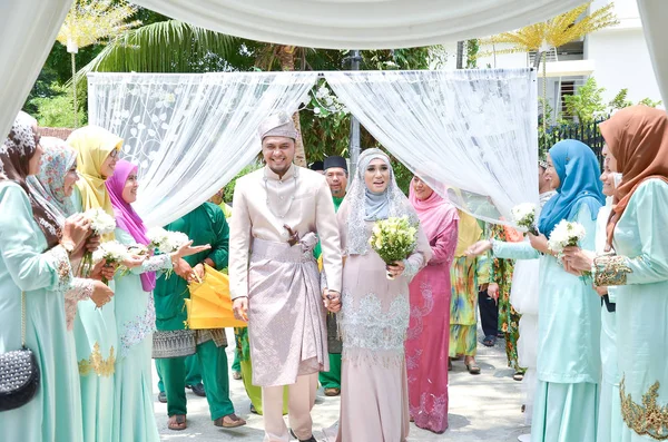 Куала Лумпур Малайзия Марта 2014 Малайская Свадьба Молодая Малайзийская Пара — стоковое фото