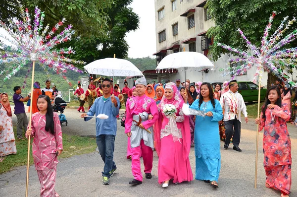 Kuala Lumpur Malaysia Juli 2013 Malajiska Bröllopsceremonin Malaysisk Par Nygift — Stockfoto