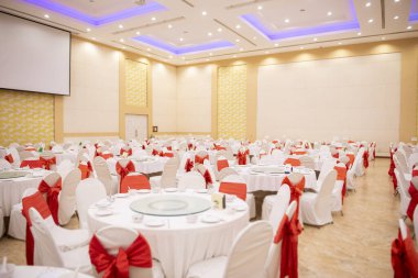 White wedding hall in hotel  clipart