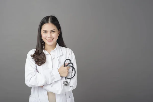 Smart Woman Doctor Holding Stethoscope — Stock Photo, Image