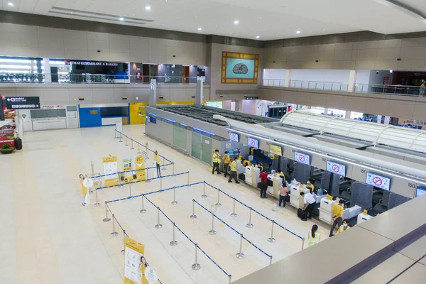 Bangkok Tailândia Abril 2020 Sala Embarque Vazia Aeroporto Don Mueang — Fotografia de Stock