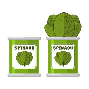 Tin içinde ıspanak. Yararlı Otlar. Yeşil marul yaprakları. Diyet vege