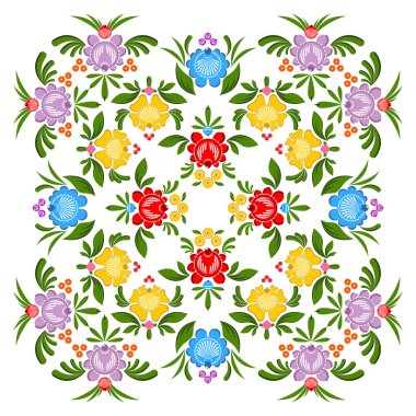 Gorodets boyama deseni. Çiçek süsü. Rus ulusal fol