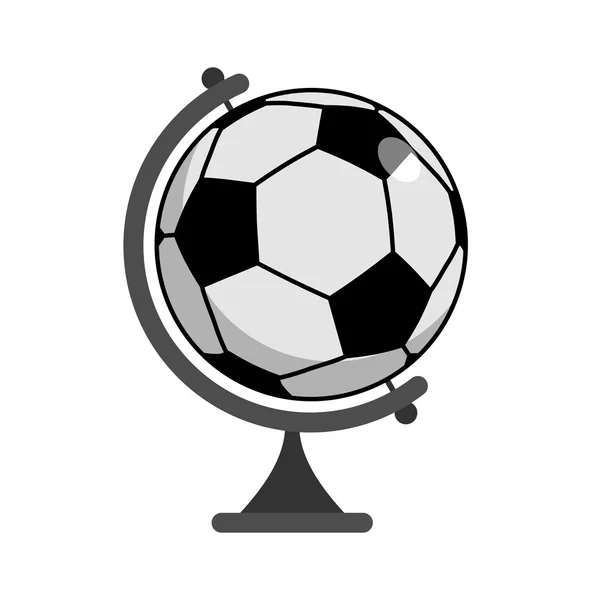 Soccer Ball Globe. Wereld spel. Sport accessoire als Earth Sphere. — Stockvector