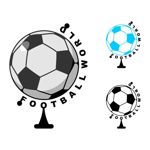 Mundial de fútbol. Globo de fútbol juego de pelota. Accesorio deportivo como oreja — Vector de stock