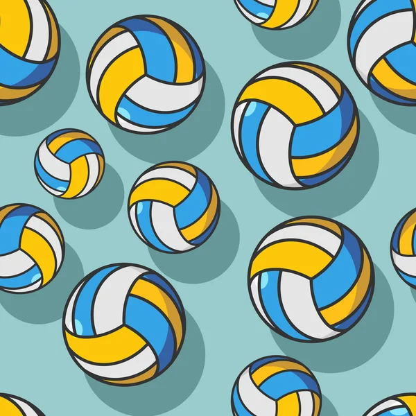 Modèle sans couture de volley-ball. Ornement accessoire de sport. Volleyba — Image vectorielle